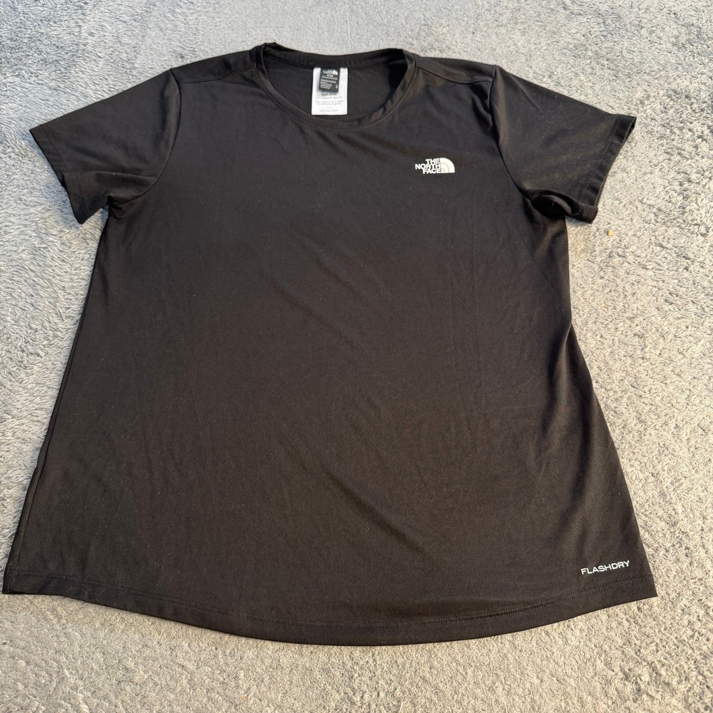 The North Face Womens Circular Design FlashDry T Shirt M Black Performance Tee